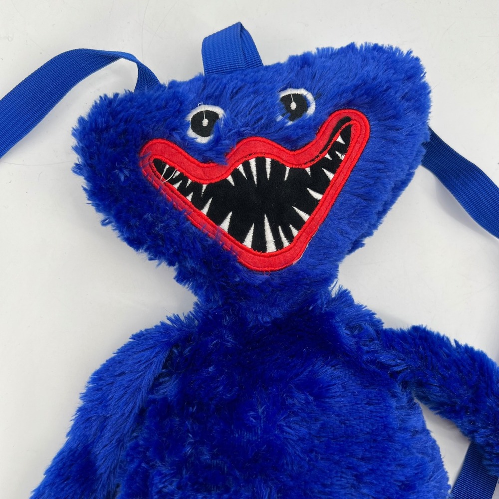 Huggy Wuggy Plush Backpack Poppy Playtime 22" Zipper Pouch Blue